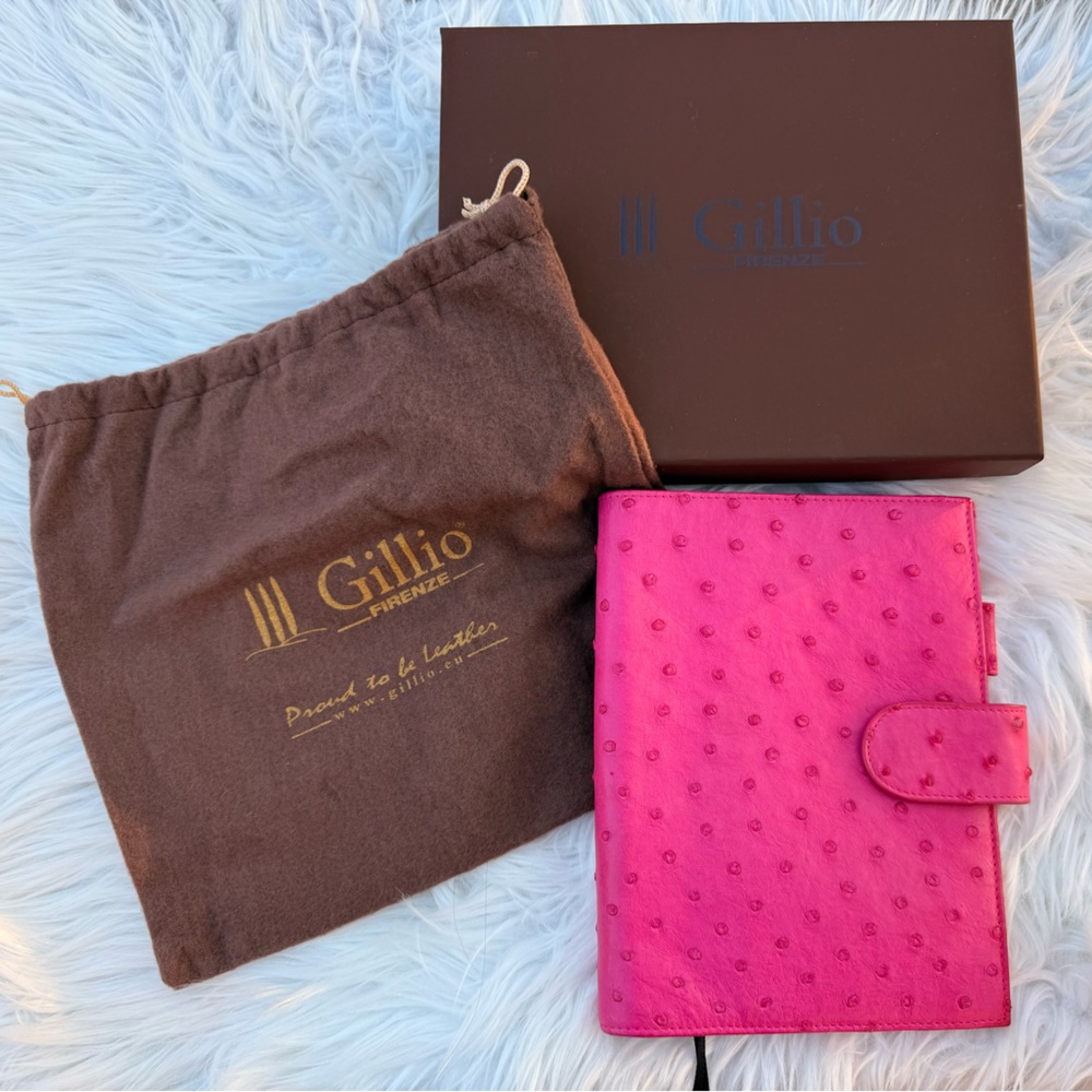 Used Gillio Appunto, B6 Real Ostrich Fuchsia (First Quality)